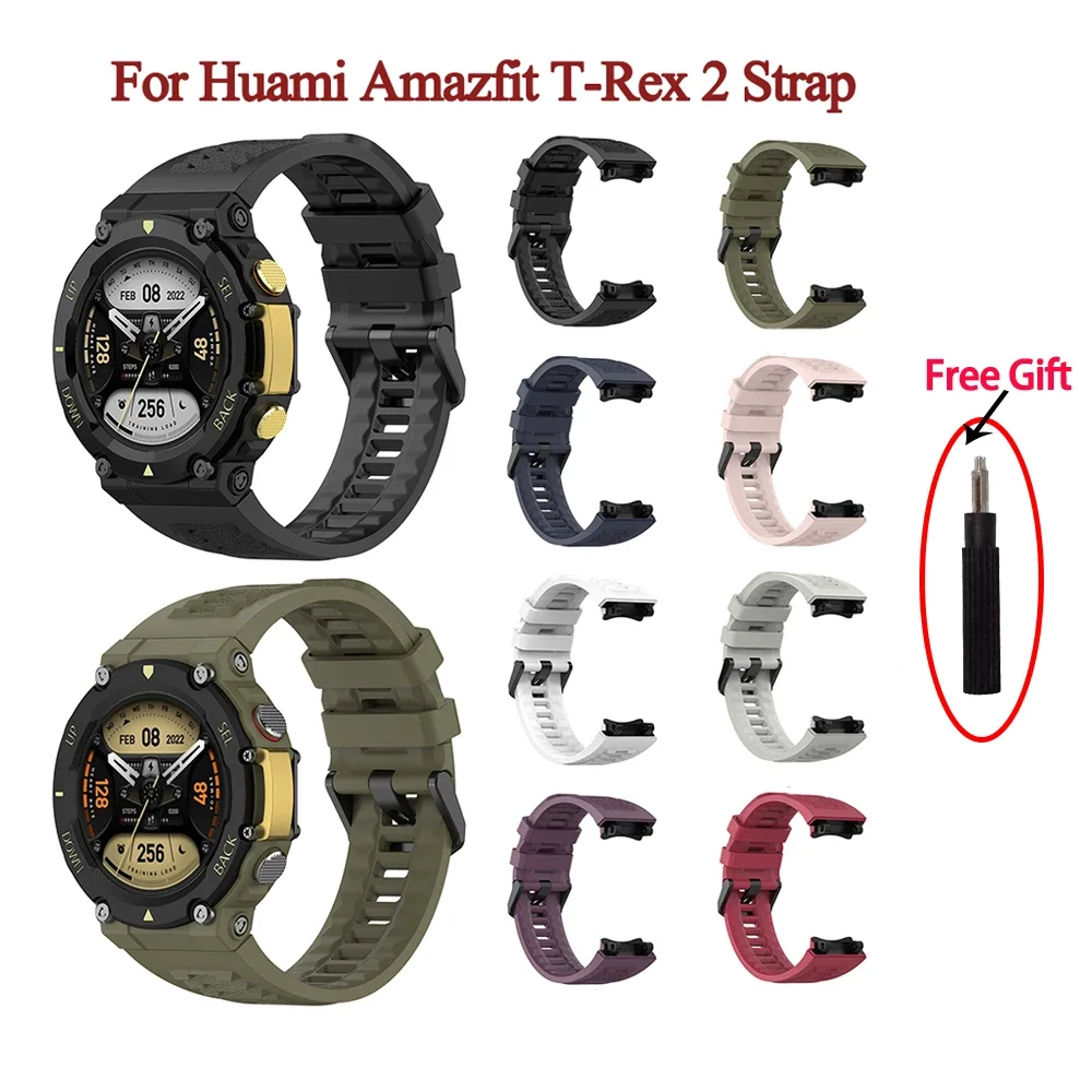 For Amazfit T-rex 2 Strap Silicone Replacement Band For Amazfit trex2 T-rex2 strap Sport bracelet for Amazfit T rex2 Watch Strap