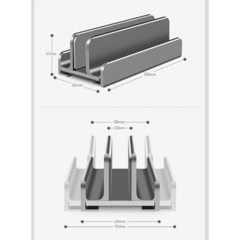 Soporte plegable de aluminio para portátil, soporte Vertical para tableta, Macbook Air Pro, PC, 7-17 pulgadas