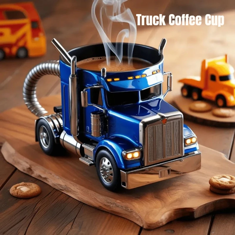 

250ML Truck Coffee Cup with Detachable Base Water Cup Simulation Ornament for Office Desktop Mugs Home Decorations Creative Gift