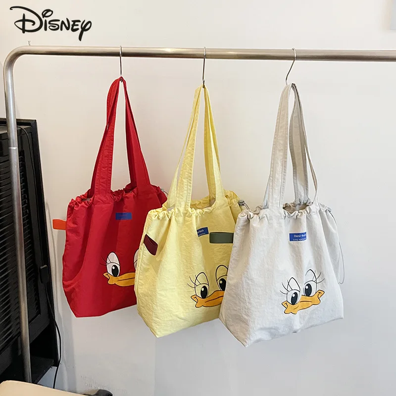 

Donald Duck New Drawstring Handbag Fashion High Quality Women's Shoulder Bag Cartoon Versatile Large Capacity Shopping Bag