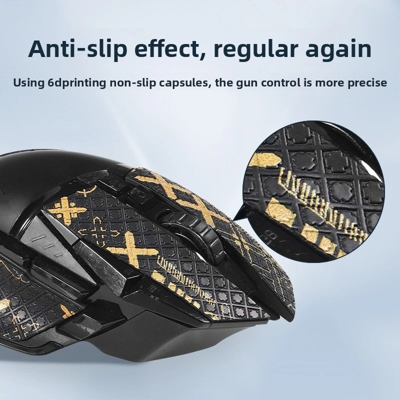 Voor Logitech G502 Hero zelfklevende antislipsticker met zuigzweetfunctie Skate-ontwerp