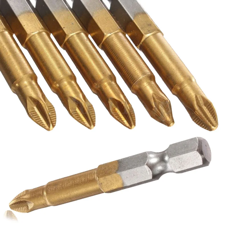 5 punte per cacciavite antiscivolo da 50 mm di lunghezza, set di punte per unità rivestite, set di cacciaviti PH2 da 50 mm, PH2/testa per cacciavite a croce