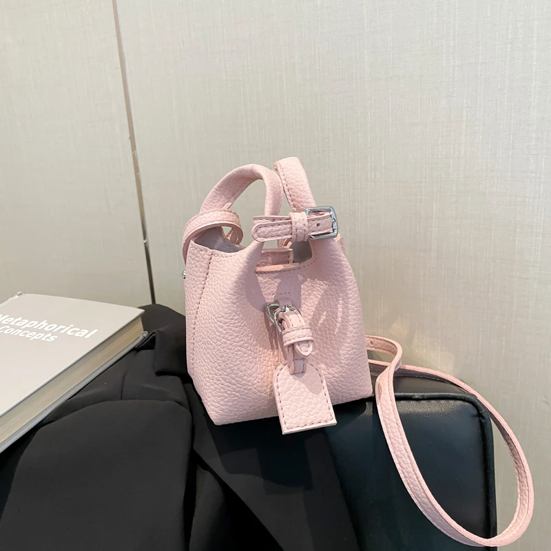

2025 Spring New Fresh Mini PU Bucket Shoulder & Crossbody Bags Fashion Cute Personality Versatile High Quality Women's Handbags