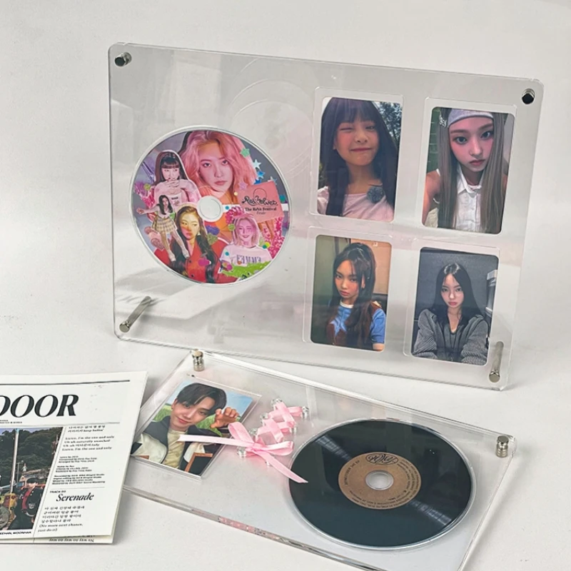 Album Card Display Shelf Cd Picture Frame Acrylic Small Card Display Rack High Transparency Cd Stand Idol Photocard Holder