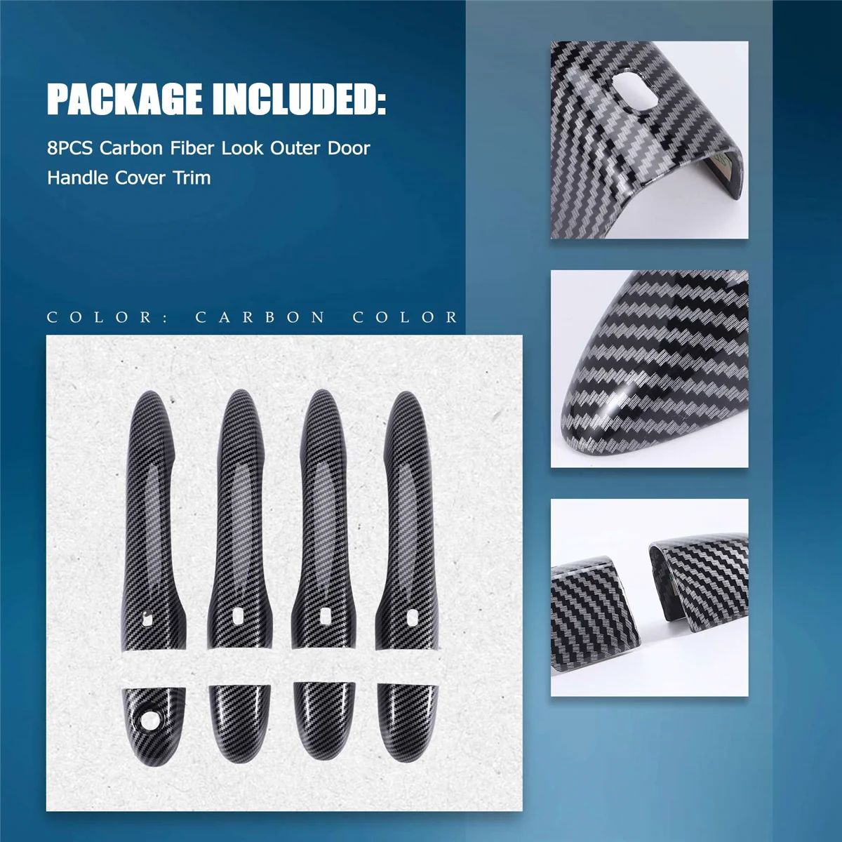 غطاء مقبض الباب الخارجي من ألياف الكربون ، وتقليم لمازيراتي ليفانتي