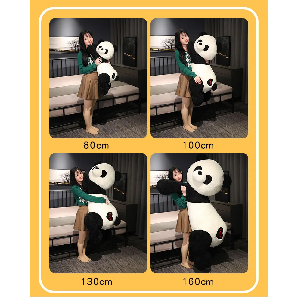 80-100cm Giant Panda Bear Plush Toys Stuffed Animal Doll Hug Pillows Cartoon Kawaii Dolls Girls Lover Birthday Gifts Home Decor