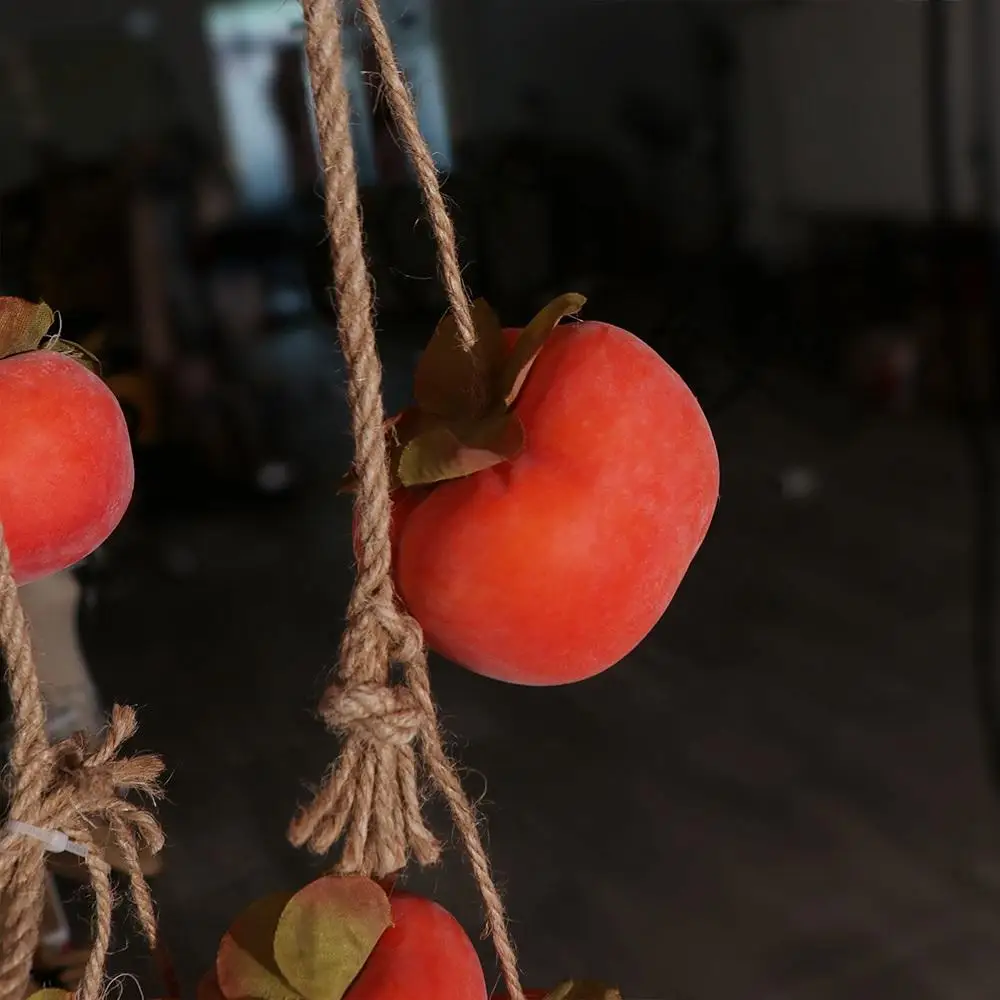 Gefälschte Persimmon 8 Obst Simulation Persimmon Obst Orange 80 cm Künstliche Persimmon Lebensechte Kunststoff Persimmon Anhänger Restaurant