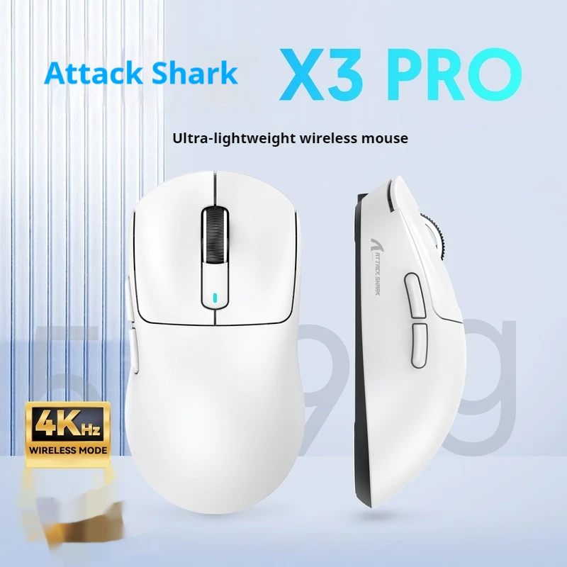 Attack Shark X3pro Mouse Lightweight Paw3395 E-Sports Game The Tri Mode 4k Wired 2.4g Wireless Bluetooth Mouse 8k Computer Mouse