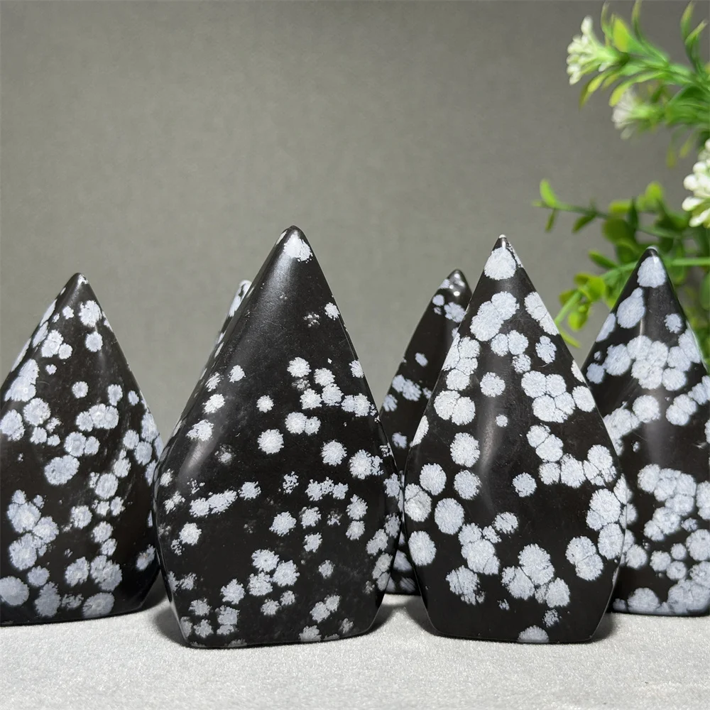 Natural Snowflake Obsidian Free-Form Healing Jewelry Reiki Meditation Therapy Witchcraft Altar Decoration Home Ornament