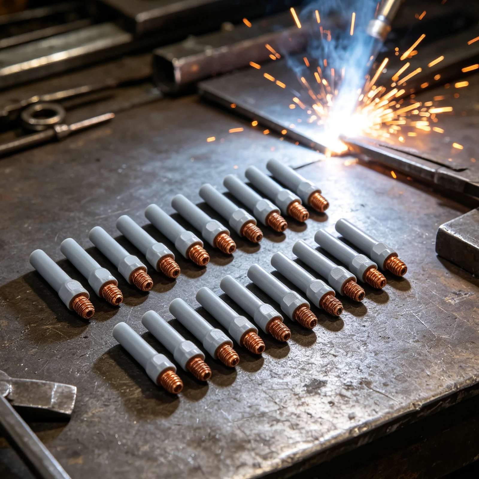 20PCS Welding Torch Accessories Non-Stick Coating Tips for 15AK Compatibility Ensures Minimal Slag Retention During Operation