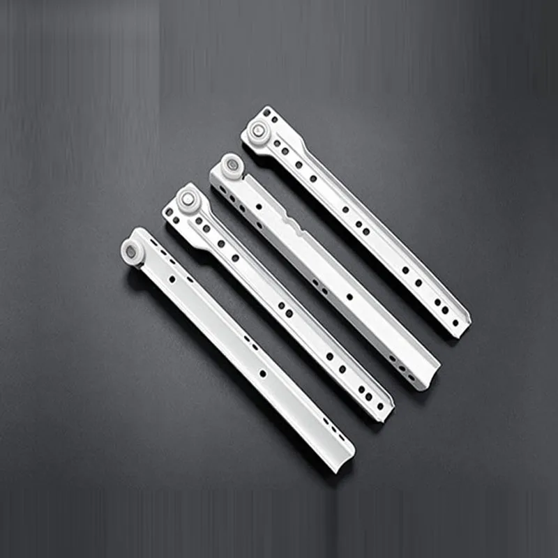 Cold-Rolled Steel Keyboa Support Bracket Double Section Slide Rail Side Mounted Track Silent Gliding Wardrobe Roller Guide Track