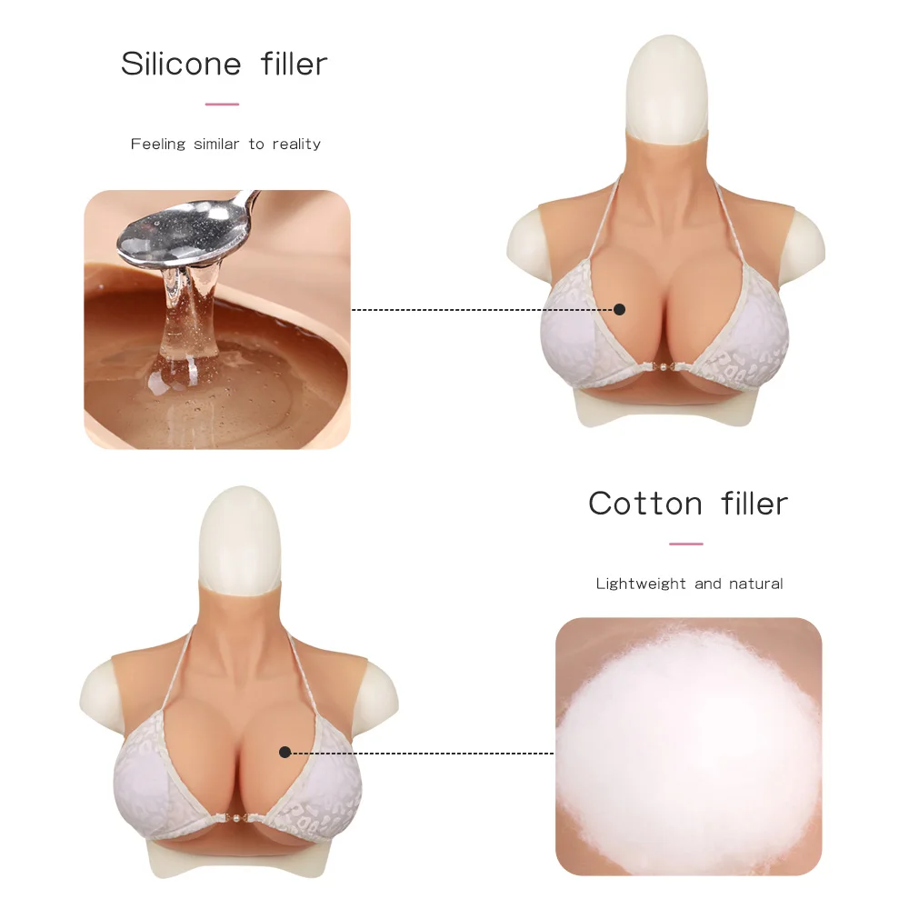 1 piece of Men\'s Silicone Breast Summer lightweight C/D/E/G Cup Suitable for Cross Dressing Drag Queen  Silicone Fake Breastplat