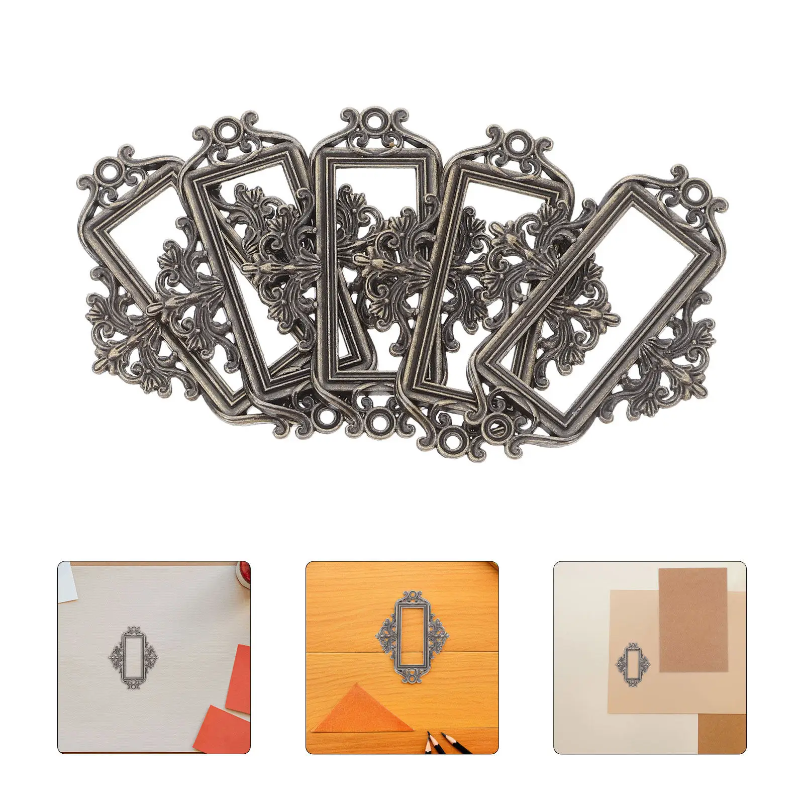 

24Pcs Vintage Metal Label Holder Drawer Label Frame Cabinet Door Name Card Holder Retro Organizer for Office Medicine Cabinet