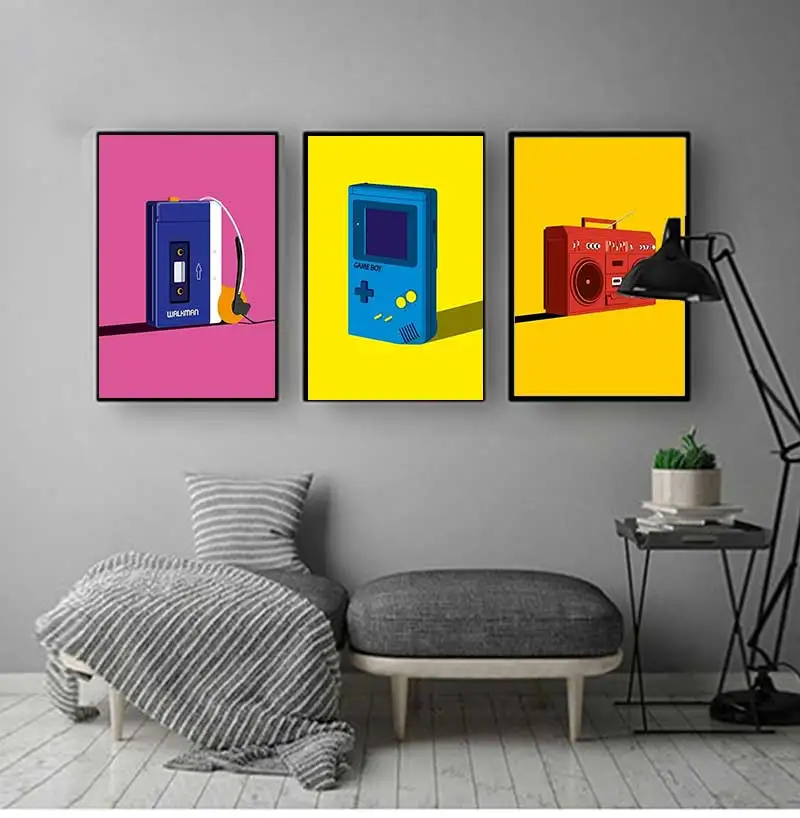 Classic Vintage Wall Art Walkman Recording Deck Cassette Player HD Canvas Print Poster Home Living Room Bedroom Decoration