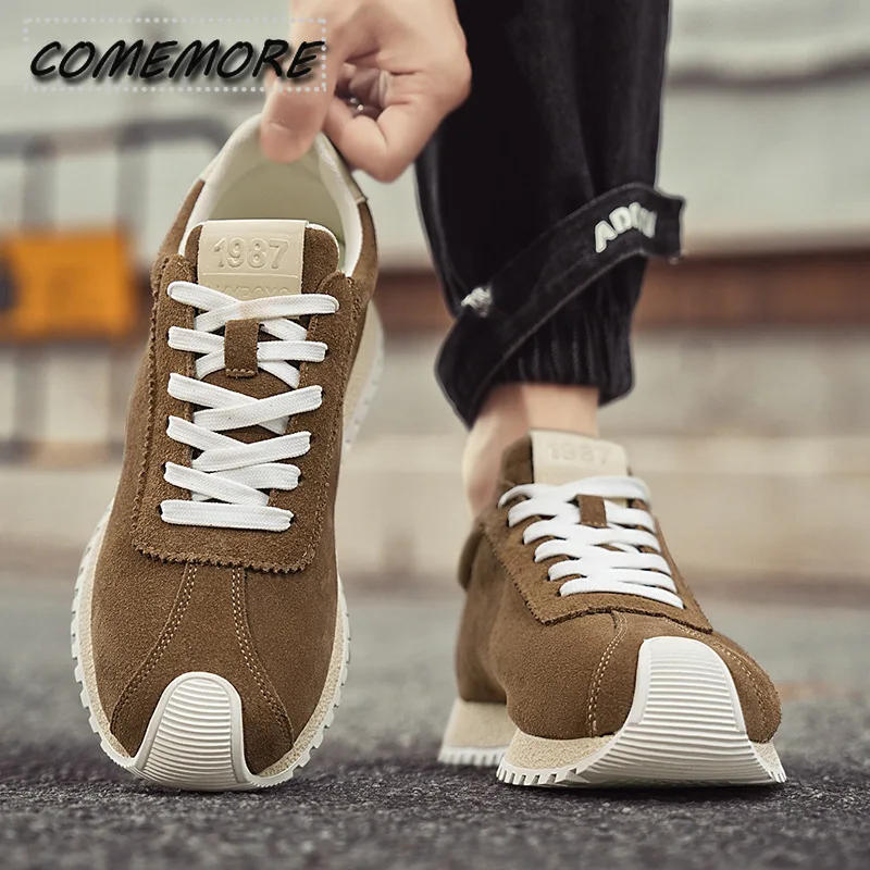 Men Luxury Designer Chunky Sneakers Causal  Leather Lace Up Thick Sole Shoes Runing Walking Sport Footwears Retro Women Shoes