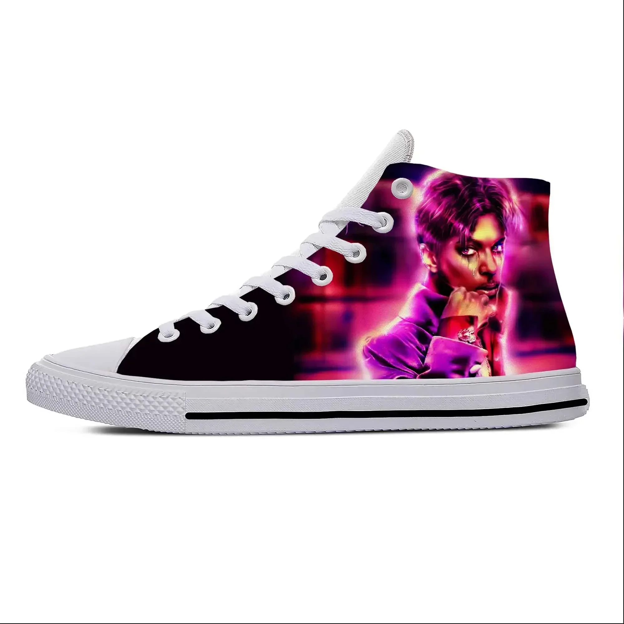 Hot Music Summer Singer Prince Rogers Nelson Purple Rain Casual Cloth Shoes High Top Board Shoes Lightweight Men Women Sneakers