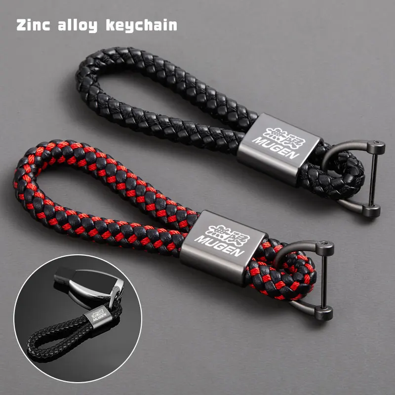 For Honda Civic Fk7 Fit Fk2 Mugen Fk8 Type R Accord Crv Car Accessories Custom LOGO Braided Rope Keyring Metal Keychain