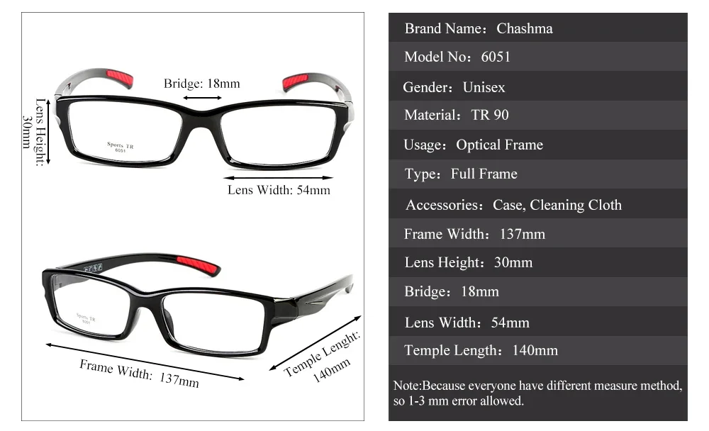 Chashma Gafas TR90 Sports Prescription Glasses for Men Full Frame Eyewear Myopia Eye Glasses Frames Flexible Spectacle Man