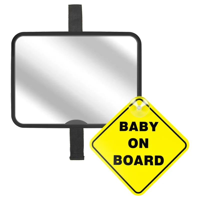 

Зеркало для наблюдения за младенцем в автокресле, устанавливаемое против направления движения, с широким и четким обзором, ударопрочное, регулируемое, протестированное на ударах.