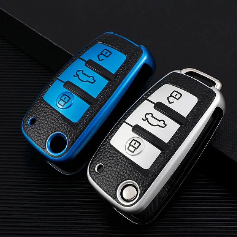 

Fashion Leather TPU Car Flip Key Case Cover Shell Fob For Audi A3 8L 8P A4 B6 B7 B8 A6 C5 C6 4F RS3 Q3 Q7 TT 8V S3 Protector