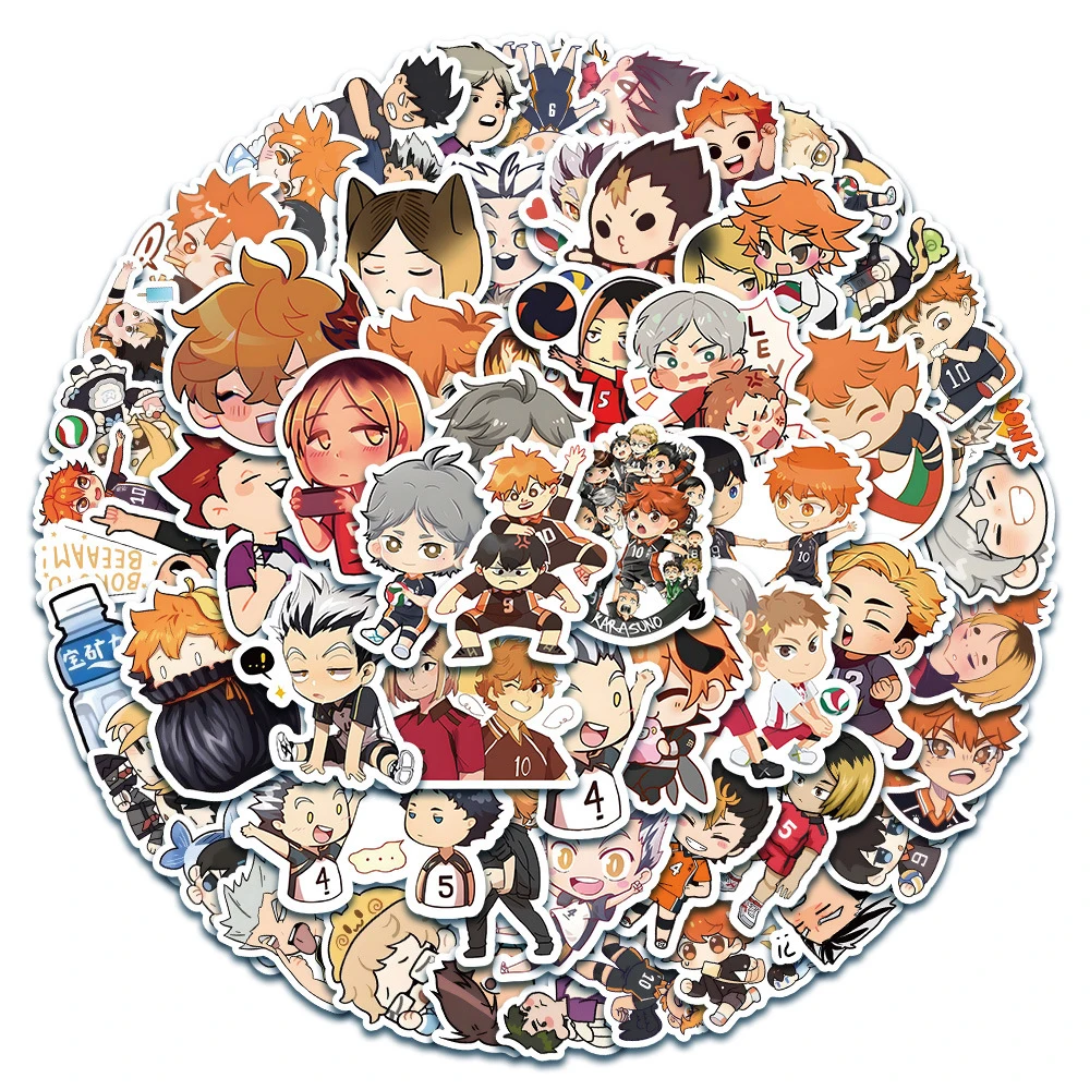 10/30/63pcs Kawaii Haikyuu!! Anime Stickers Cute Hinata Shoyo Cartoon Sticker Phone Suitcase Notebook Q-version Graffiti Decals