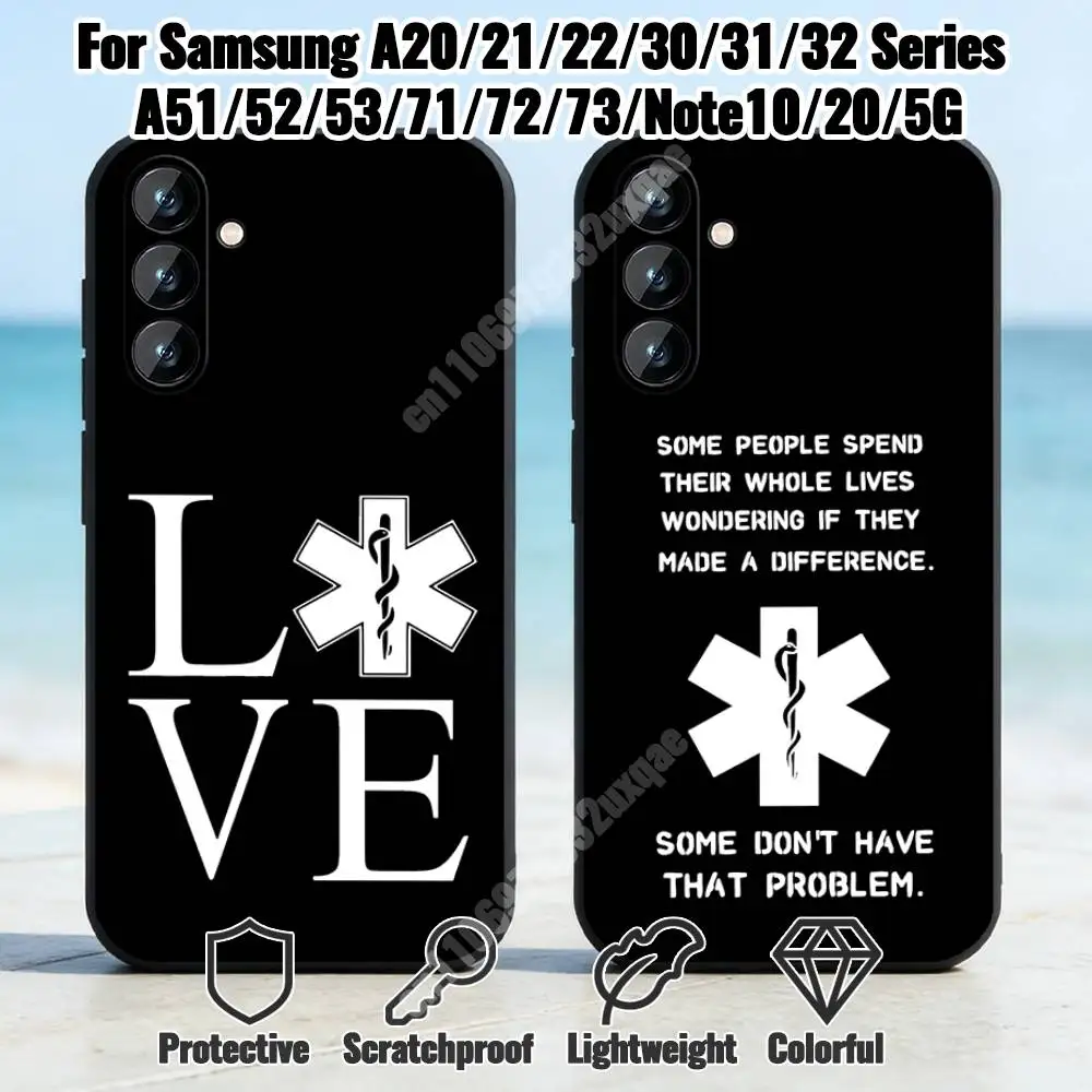 

Emergency Medical Rescue Phone Case for Samsung Galaxy A12 13 A20 21 22 A30 31 32 A51 52 A71 72 Shockproof Bumper