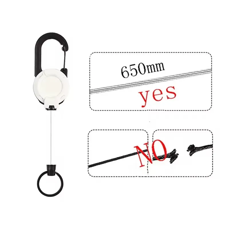 Retractable Keychain Wire Rope Elastic Pull Rope Easy Pull Buckle Anti-lost Extension Cord High Rebound Easy Pull Key Chain