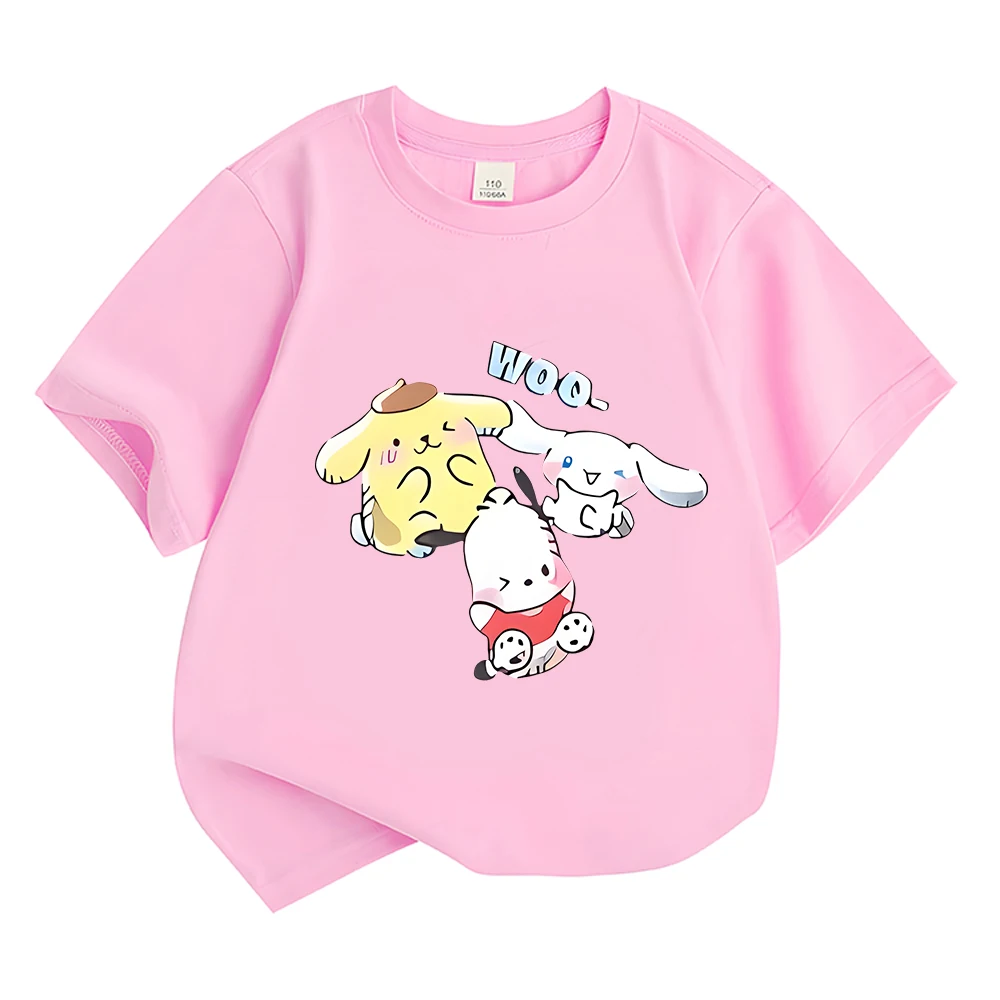 

Cute Dog Cinnamon T-shirt Boys Girls Kids Clothing Cartoon Tops Short Sleeves Sports Fashion Tee-shirt Harajuku White Costumes