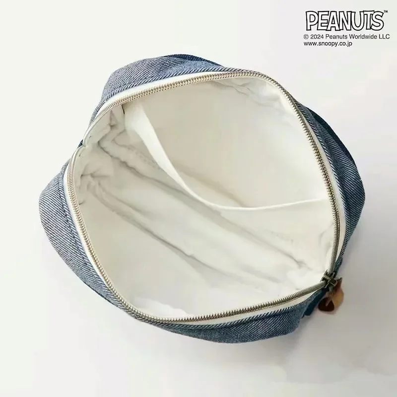스누피 데님 보관 가방 휴대용 지갑 키 카드 쥬얼리 동전 여행 메이크업 주최자 패션 남성 여성 애니메이션 지퍼 클러치 백