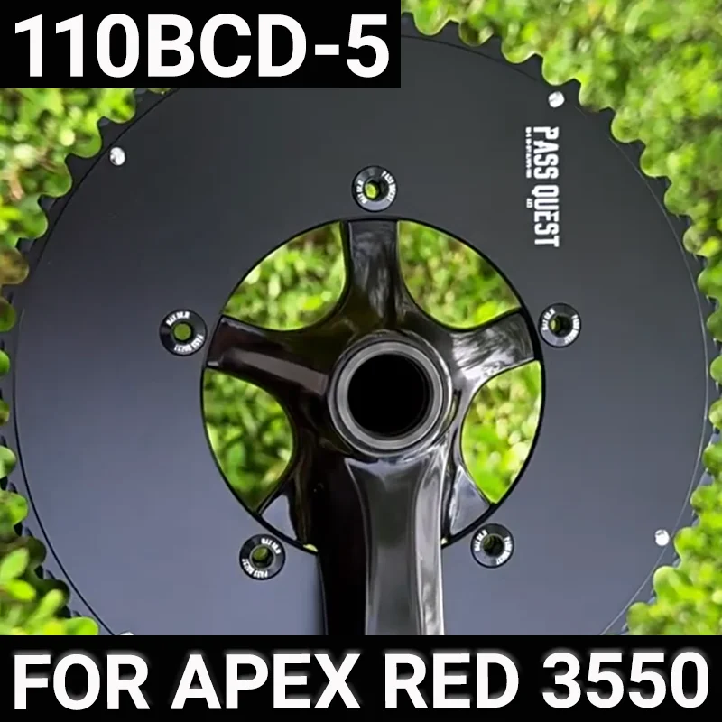 

PASS QUEST Bcd110 Chainring 5 Bolts For Shimano 46 33 50 34 34t 50x34 52 36 36t 53 39 54 40 Aero 11 12 speed Double Star