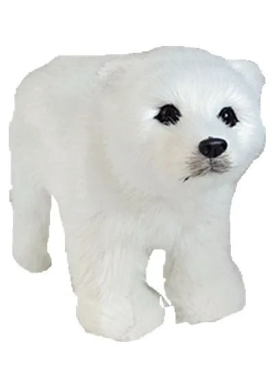Милая имитация пластика и меха, модель белого белого белого медведя, жесткий медведь, украшение в подарок, около 19x14 см Милая имитация пластика и меха, модель белого белого белого медведя, жесткий медведь, украшение в подарок, около 19x14 см