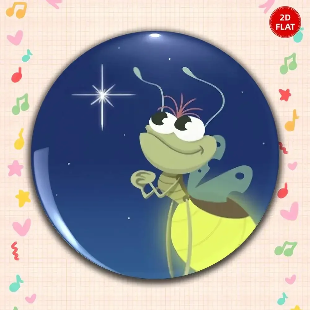 2026 Latest Model Classic Style 2D FLAT Stylish Ornate Round Anime Plastic Brooch Pin Unisex Lapel Badge Fun Gift