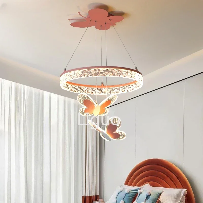 

New Modern LED Chandelier Dimming Butterfly Style Lights Living Dining Room Baby Bedroom Hall Bar Pendant Lamps Indoor Lighting