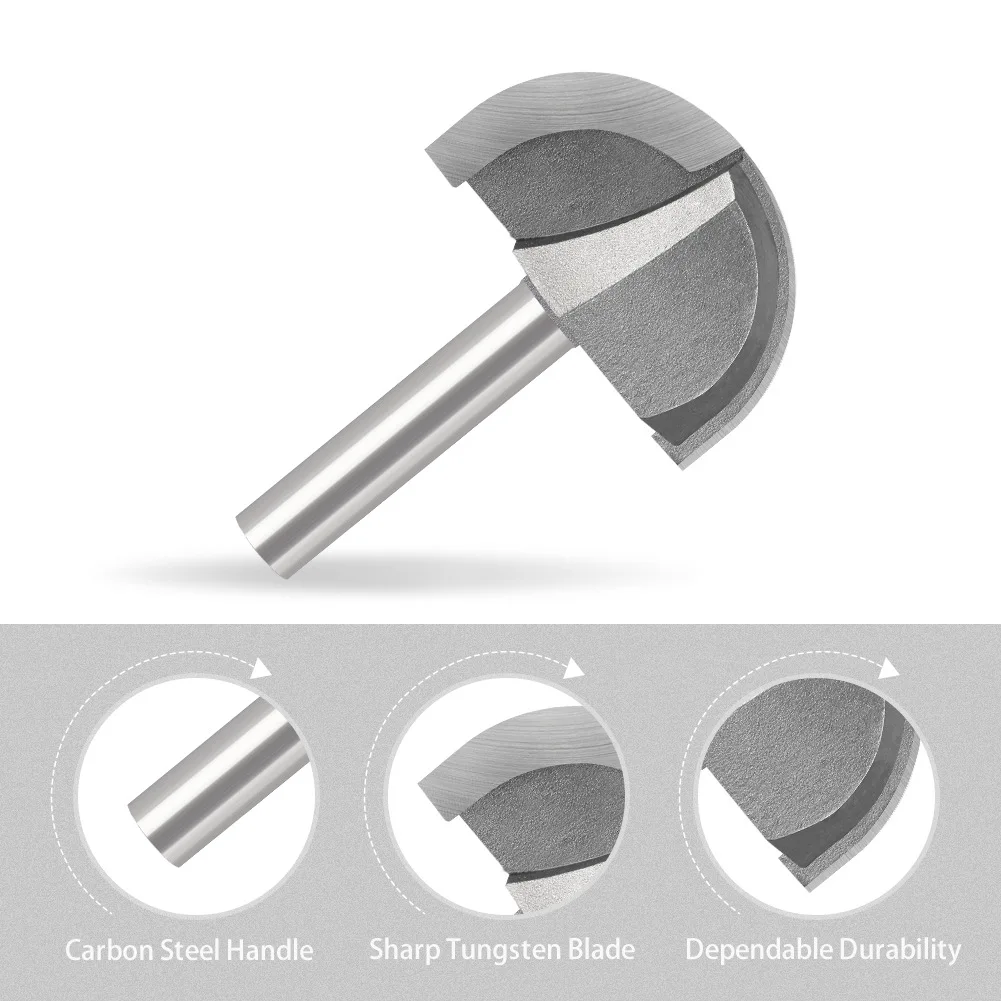 8mm Shank เส้นผ่านศูนย์กลางภายนอก 40mm CNC เครื่องมือคาร์ไบด์รอบจมูก Bits รอบจมูก Cove Core กล่อง Router Bit Shaker เครื่องตัดเครื่องมือ