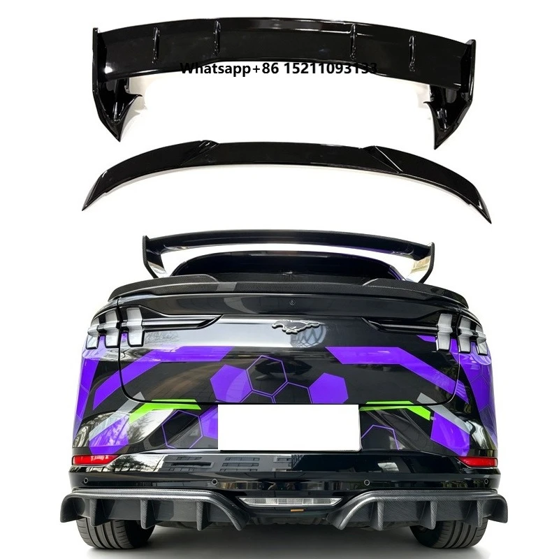 Car Modification Parts for Mach-E GT Glossy Black Rear Roof Spoiler Middle Wing for Mustang Mache Top Wing