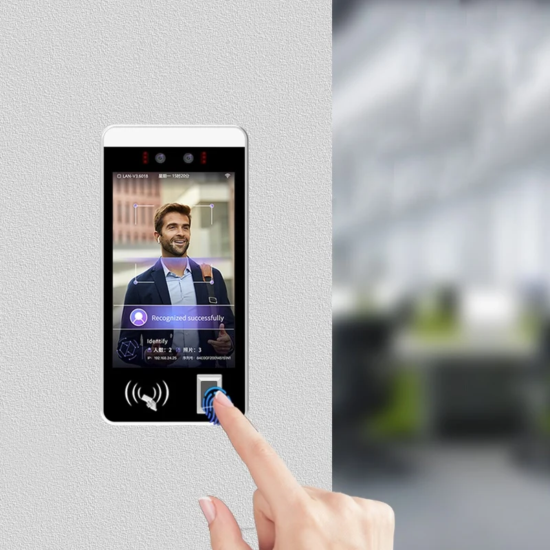 8-Inch Android Biometric Facial Recognition Attendance System with Barcode Scanner Fingerprint WiFi Customizable OEM Support