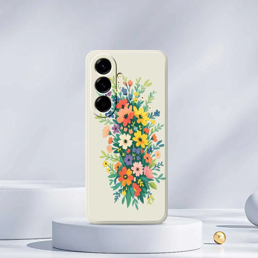 Colorful Flower Phone Cases For Samsung Galaxy S25 S24 S23 S22 S21 S20 Ultra Plus S10Plus S24FE S23FE S22FE S21FE S20FE Cover