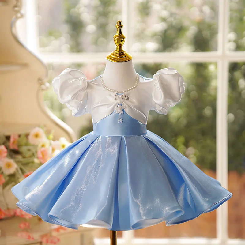 

New Girls Birthday Party Wedding Princess Ball Gown Children Fashion Piano Perforamnce Dress g350