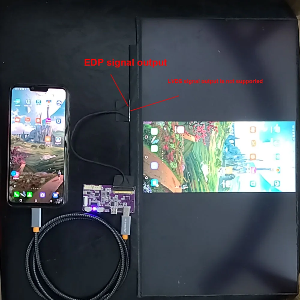Imagem -03 - Portátil Led Display Screen Cabo Edp Usb Tipo-c para Edp Driver Board Tela de Projeção Lcd 30pin 40pin 2k 4k 60hz 240hz