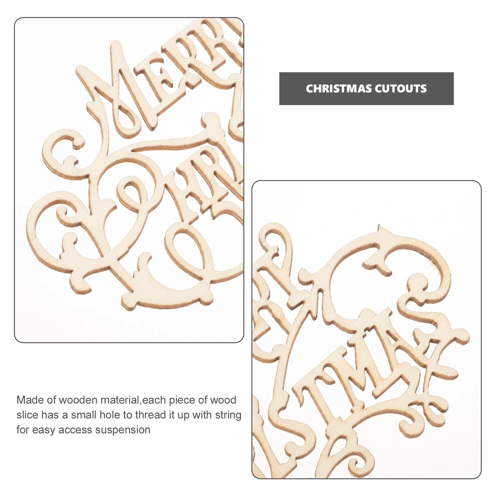 

20Pcs Unfinished Xmas Pendants DIY Christmas Wooden Ornaments Blank Wood Chips Graffiti Accessories Christmas Cutouts
