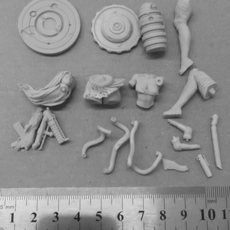 Kit de figurines en résine pour fille de feu lourd, jouet non peint, échelle 1/24