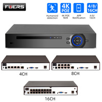 Fuers Poe System Video Surveillance Security System Kit  H.265 4CH 8CH 16CH Surveillance CCTV Face Audio Video Recorder