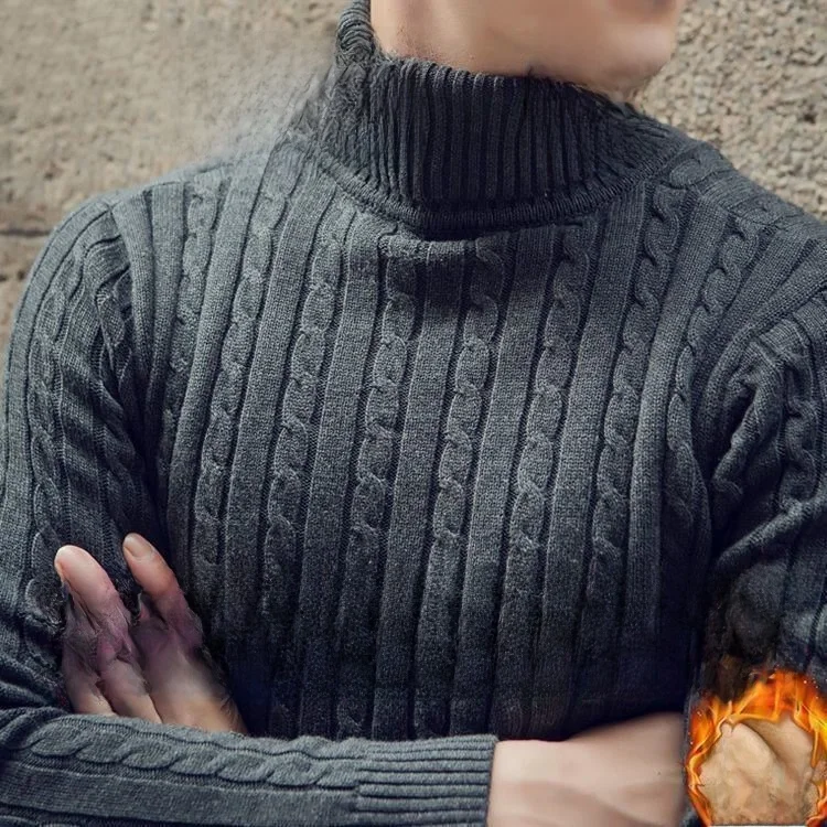 

Мужской свободный вязаный свитер с высоким воротником, теплый зимний Faion Ci Walk Coolmax Fiber Long Sve f с высоким воротником, недеформируемый