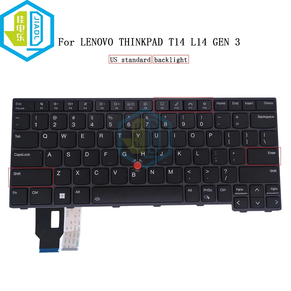 

Backlight Keyboard English US For Lenovo ThinkPad T14 L14 P14S GEN 3 21AH 21AJ USA Trackpoint Keyboards 5N21D67970 CS22FBL-84US