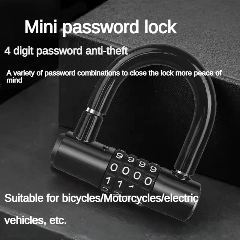 1Pc Mini U-shaped Electric Vehicle Portable Anti-theft Lock Road Mountain Bike Bicycle Anti-theft Waterproof Alloy Lock