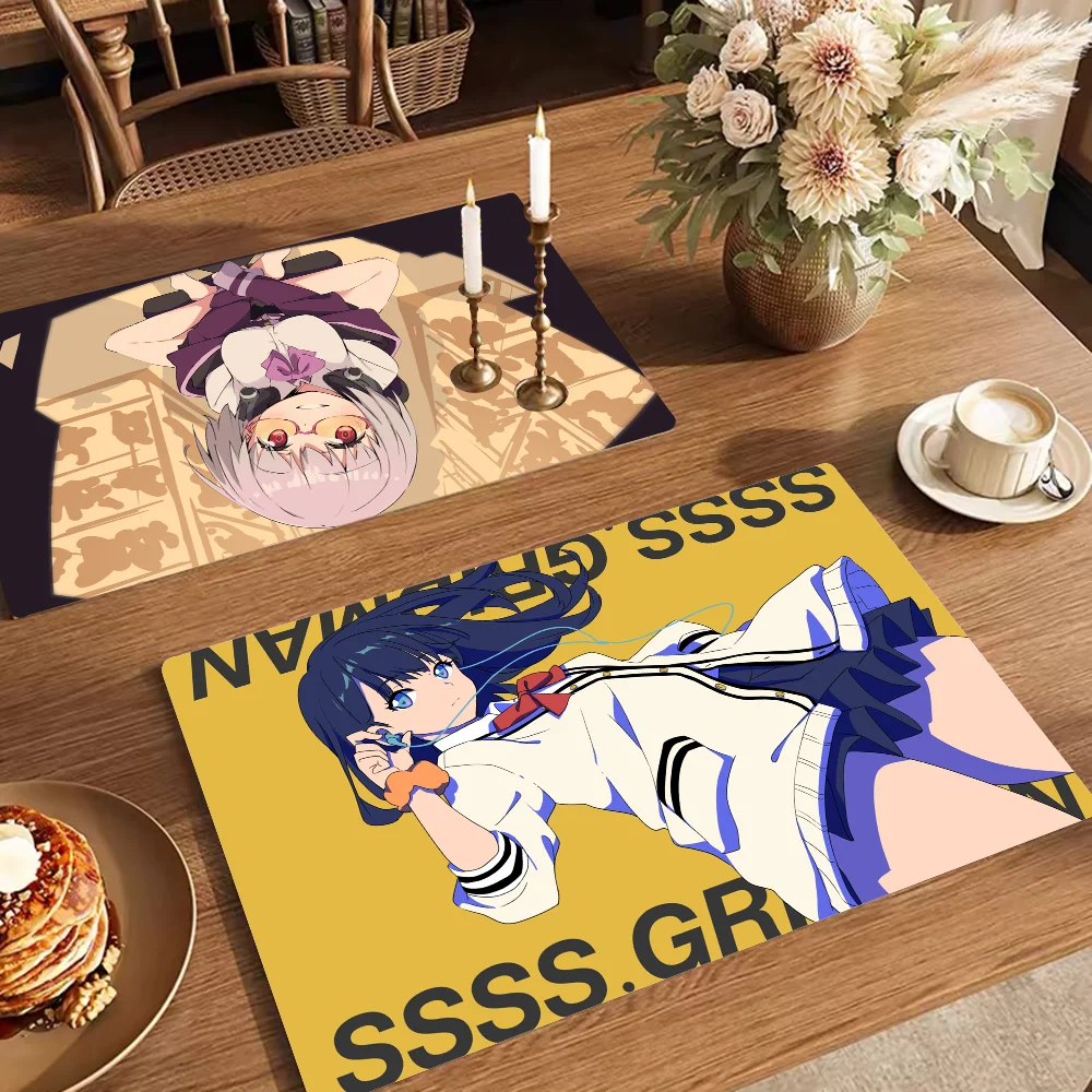 SSSS.Gridman Kitchen Draining Mat Tableware Pad Coffee Dish Drying Mat Placemat Bathroom Kitchen Drain Pad