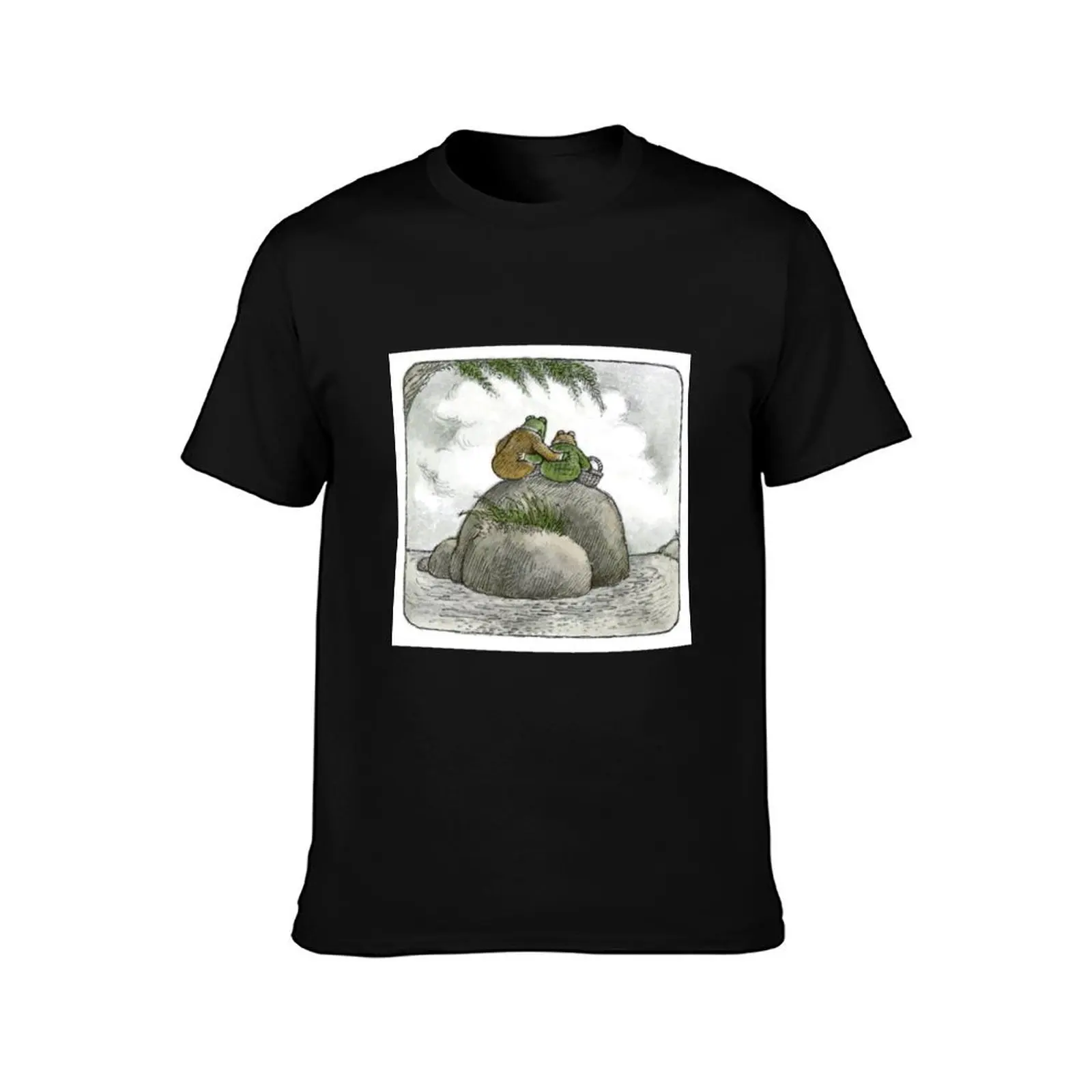 Frog and Toad on the Water T-Shirt Fashion Graphic Tee for Men T-Shirt