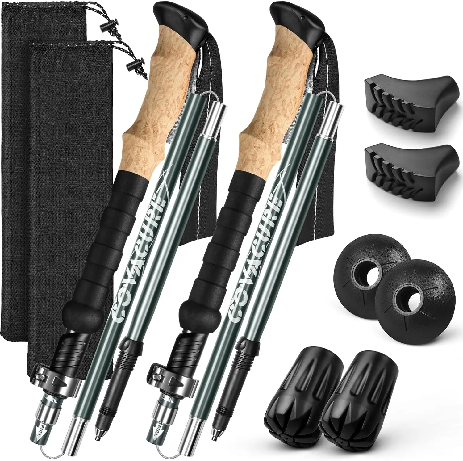 

Aluminum Alloy 7075 Trekking Poles - Lightweight Collapsible Hiking Gear for Men and Women