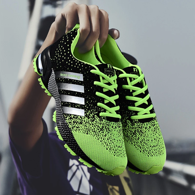Zapatos para correr a la moda para hombre, zapatos deportivos transpirables para exteriores, zapatillas ligeras para mujer, calzado de entrenamiento