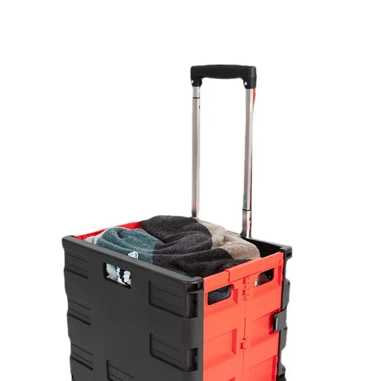 New portable shopping small pull cart foreign trade storage trolley folding trolley